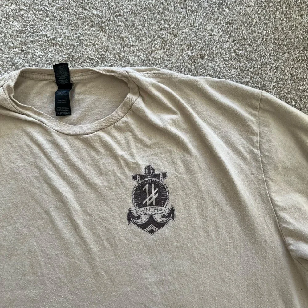 Phinehas Pull Me Out Of The Water Graphic Beige Brown Streetwear Skater Shirt 2X - Picture 3 of 6